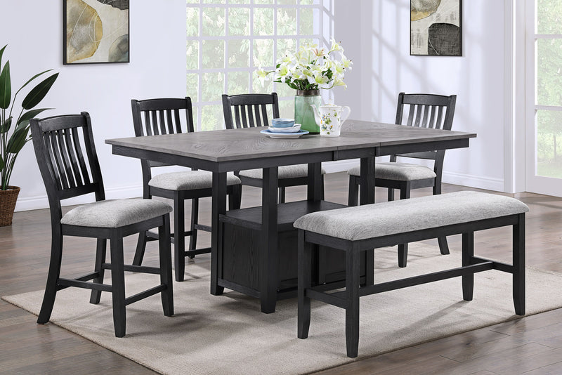 Buford - Counter Height Bench - Charcoal / Light Gray
