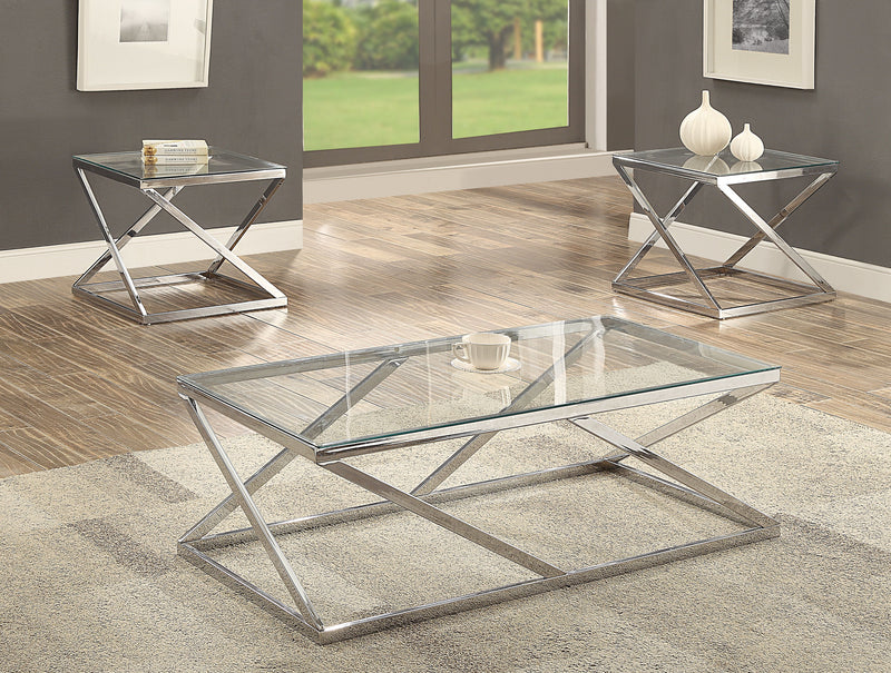 Chase - 3 Piece Cocktail Table - Pearl Silver