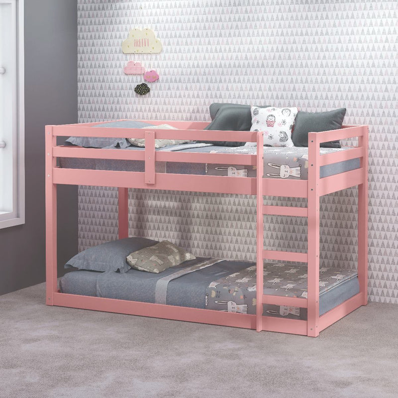 Gaston II - Twin Loft Bed - Pink Finish