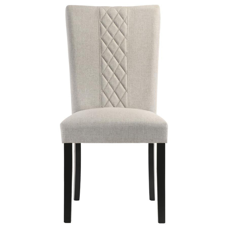 Malia - Upholstered Solid Back Dining Side Chair (Set of 2) - Beige And Black