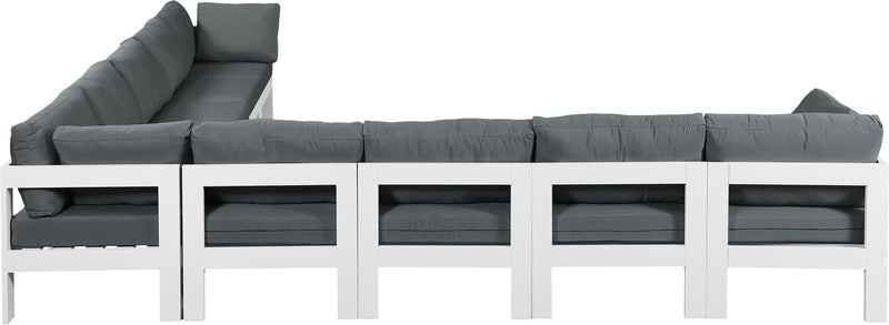 Nizuc - Outdoor Patio Modular Sectional 9 Piece - Grey - Fabric - Modern & Contemporary