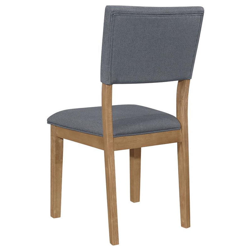 Sharon - Open Back Padded Upholstered Dining Side Chair (Set of 2) - Blue And Brown