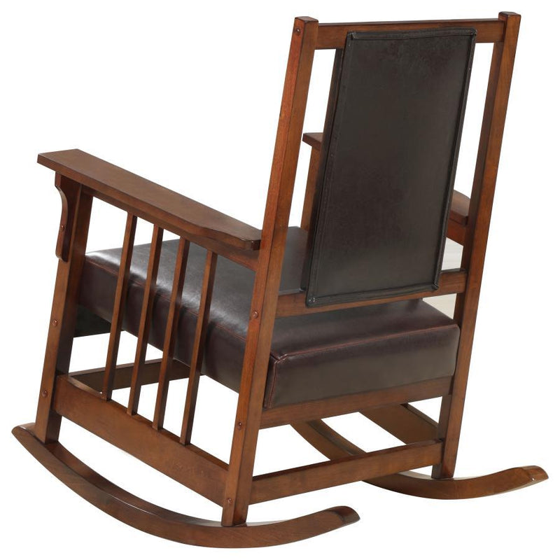 Ida - Upholstered Rocking Chair - Tobacco And Dark Brown