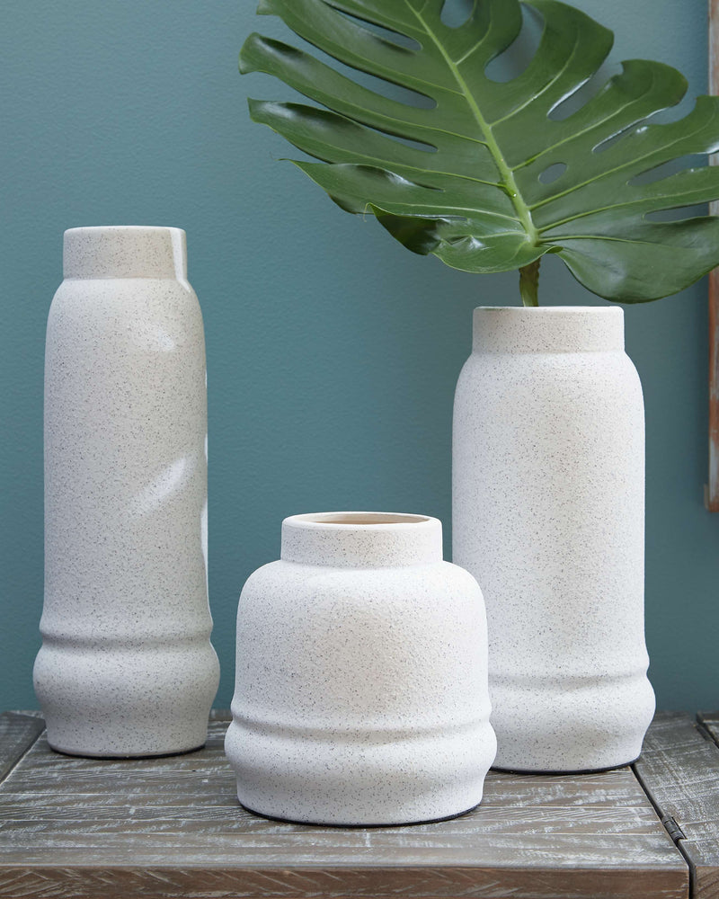 Jayden - White - Vase Set (Set of 3)