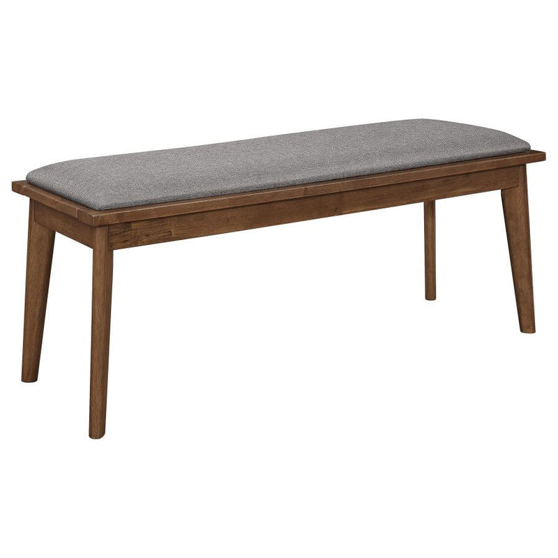 Alfredo - Upholstered Dining Bench - Grey and Natural Walnut