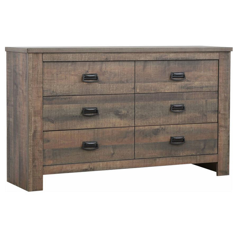 Frederick - 6-Drawer Dresser - Weathered Oak
