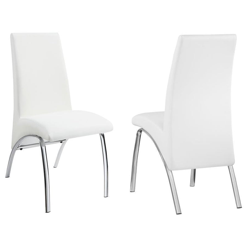 Bishop - Upholstered Side Chairs (Set of 2) - White and Chrome