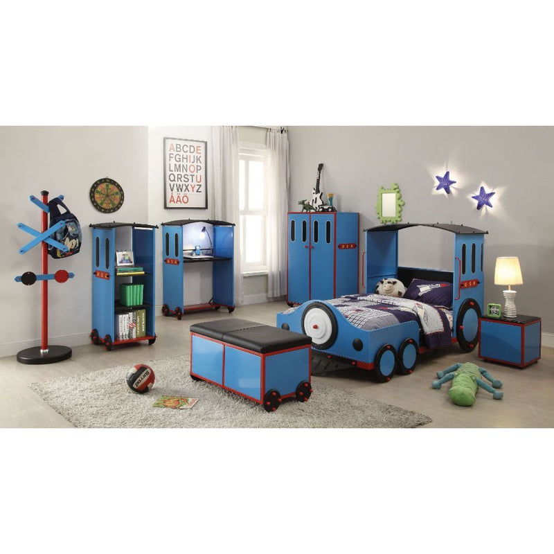 Tobi - Twin Bed - Blue/Red & Black Train