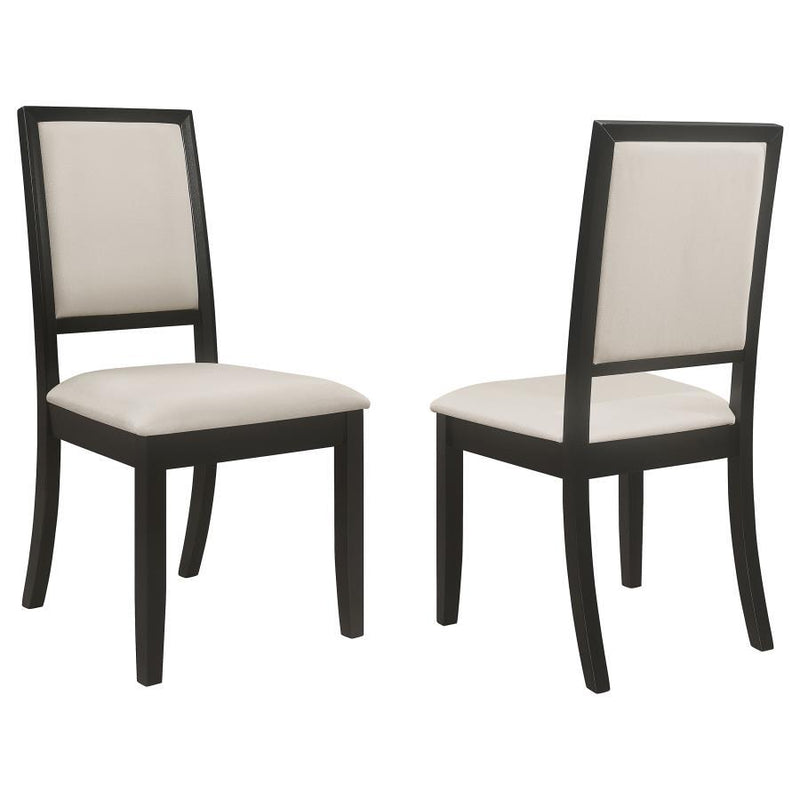 Louise - Upholstered Dining Side Chairs (Set of 2) - Black And Cream