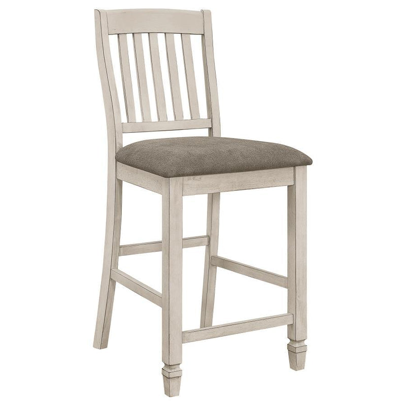 Sarasota - Slat Back Counter Height Chairs (Set of 2) - Grey and Rustic Cream