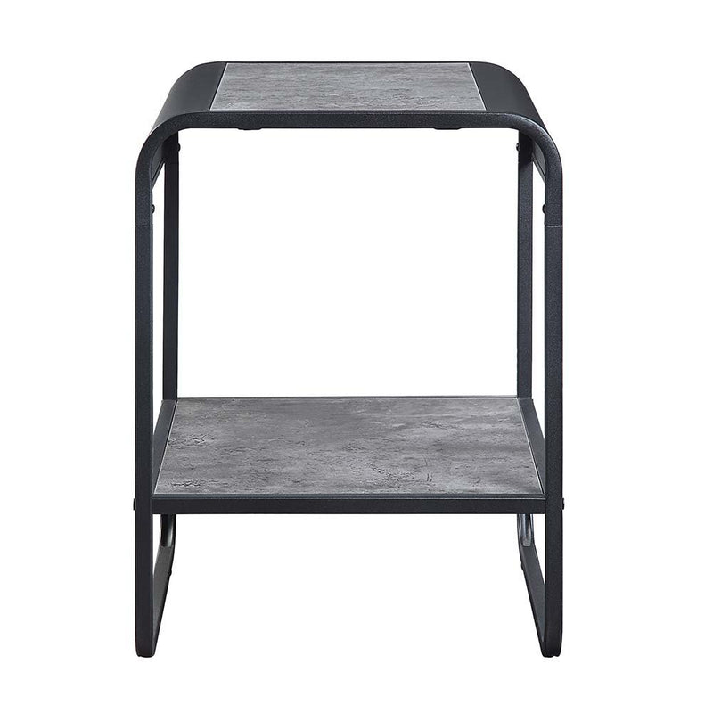 Raziela - End Table - Concrete Gray & Black Finish - 21"