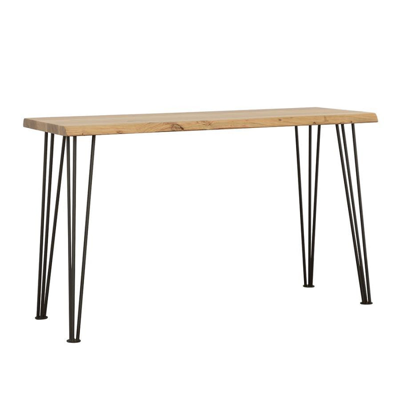 Zander - Sofa Table With Hairpin Leg - Natural and Matte Black