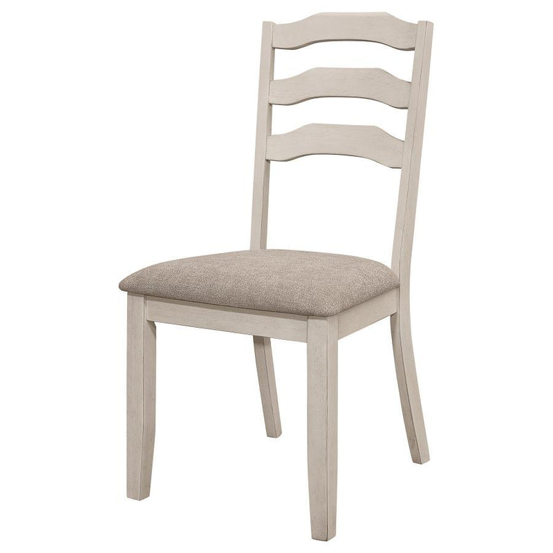 Ronnie - Ladder Back Padded Seat Dining Side Chair (Set of 2) - Khaki And Rustic Cream