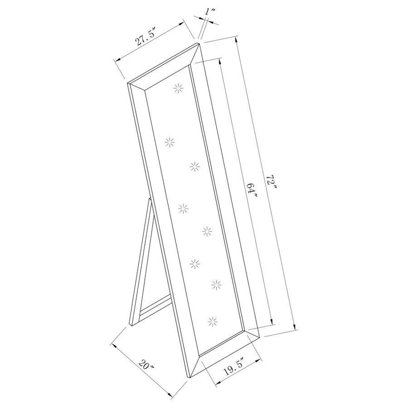 Toga - Rectangular Floor Mirror - Cappuccino