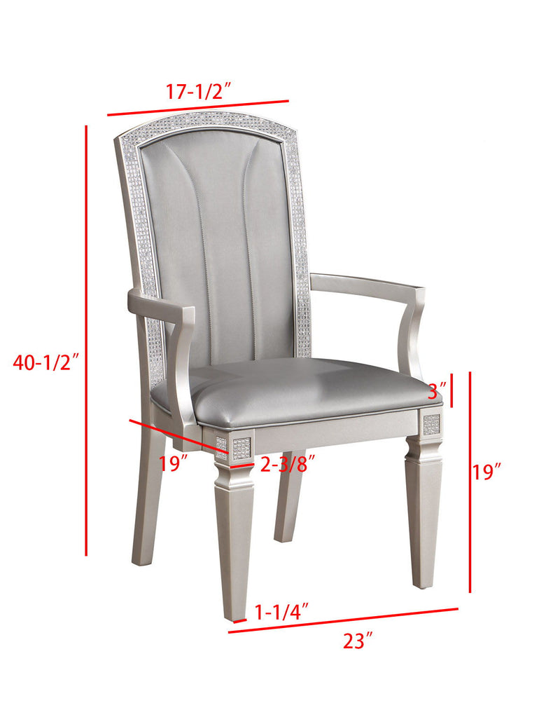 Klina - Arm Chair (Set of 2) - Silver