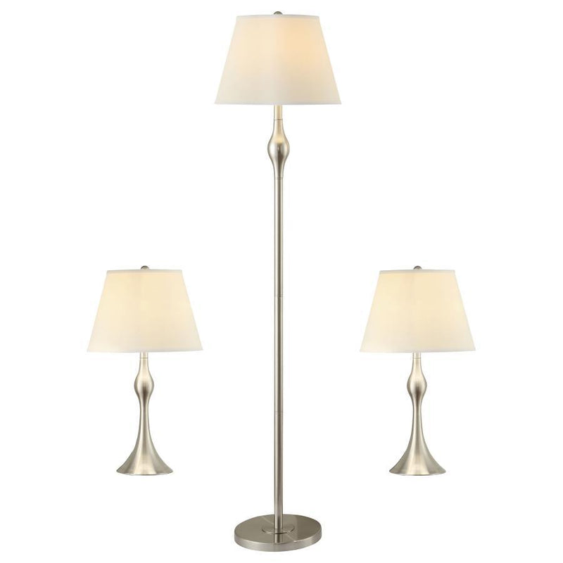 Griffin - 3-Piece Slender Lamp Set - Brushed Nickel