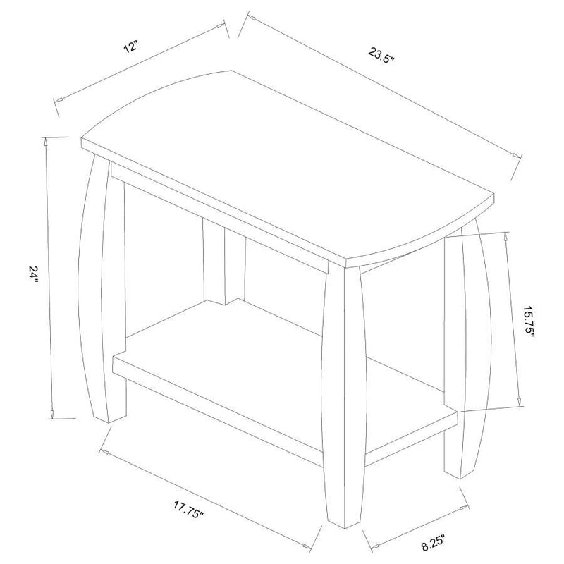 Dixon - 1-Shelf Rectangular Wood Side Table - Cappuccino